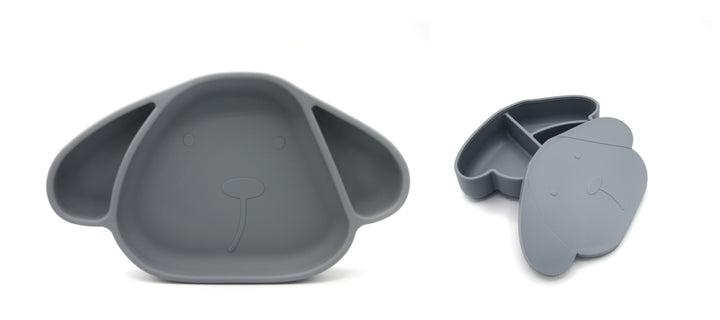 <tc>Assiette avec Succion et Boîte à Lunch GREY</tc>