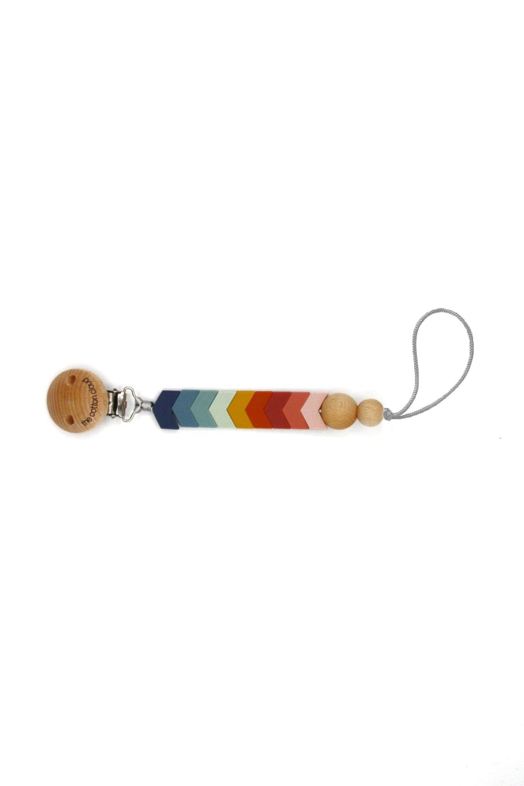 Chevron Schnullerkette aus Silikon Rainbow - the cotton cloud