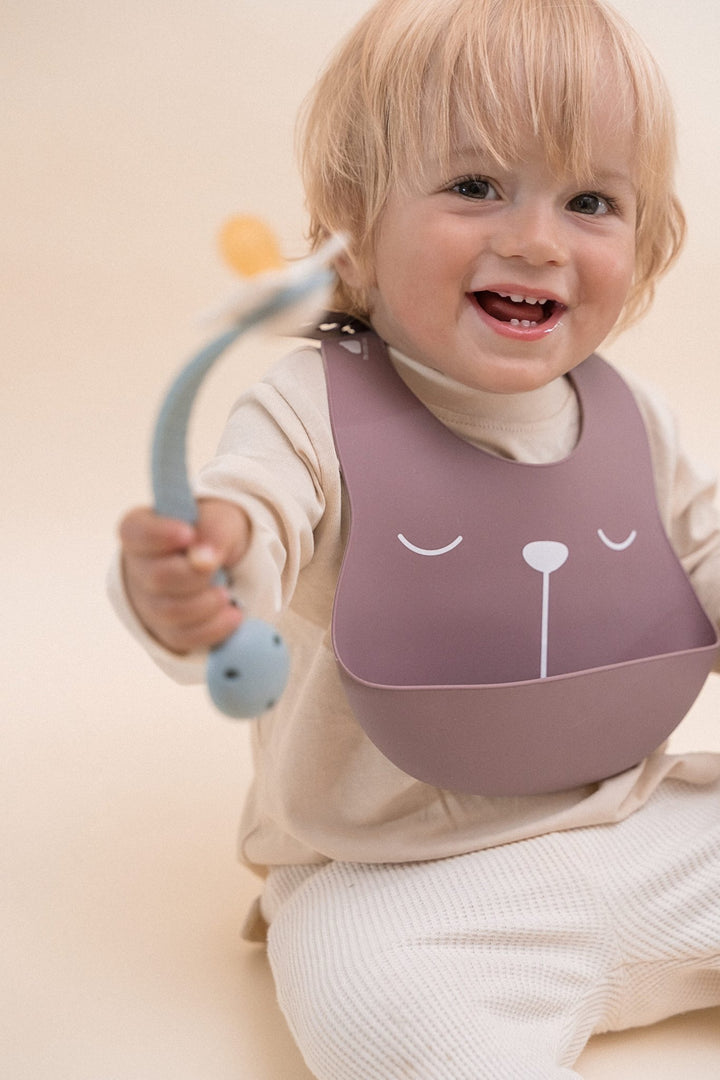 Lätzchen Lili 2er-Set aus Silikon Plum/Blush - the cotton cloud