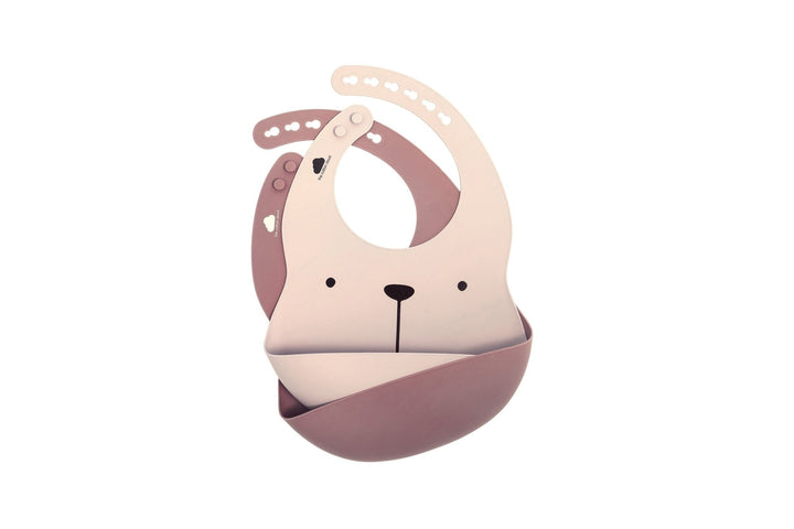 Lätzchen Lili 2er-Set aus Silikon Plum/Blush - the cotton cloud