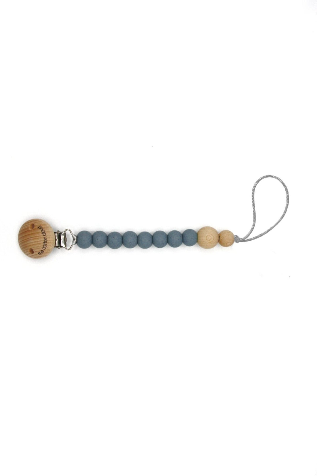Schnullerkette Round aus Silikon Smokey Blue - the cotton cloud