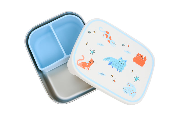 <tc>Stainless steel lunchbox with removable compartments MEOWTIFUL CATS</tc>