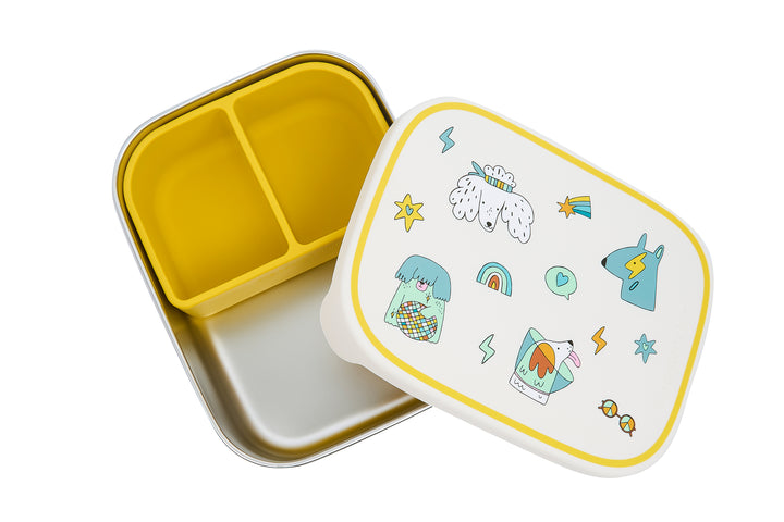 <tc>Stainless steel lunchbox with removable compartments FUNKY DOGS</tc>