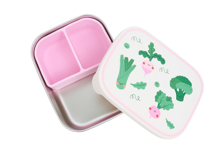 <tc>Stainless steel lunchbox with removable compartments VEGGIE PALS</tc>