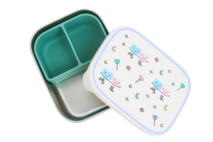 <tc>Stainless steel lunchbox with removable compartments DANCING HEARTS</tc>
