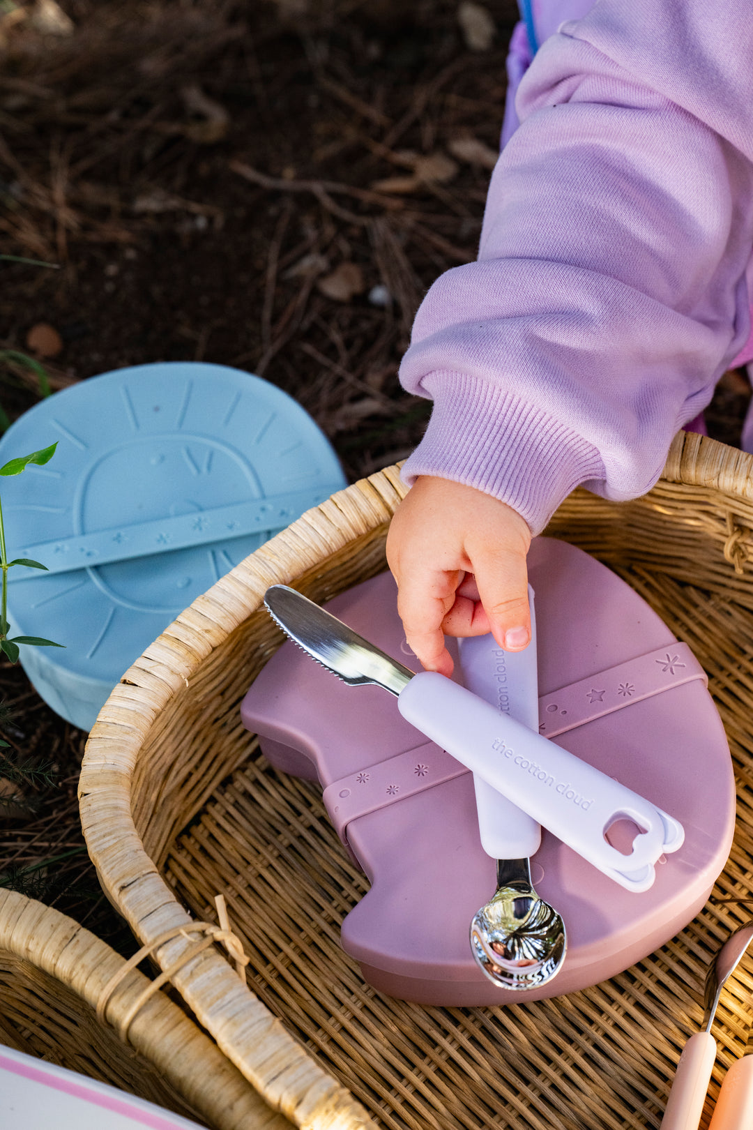 Zoe the Koala Besteckset mit Silikonhülle Fog Blue