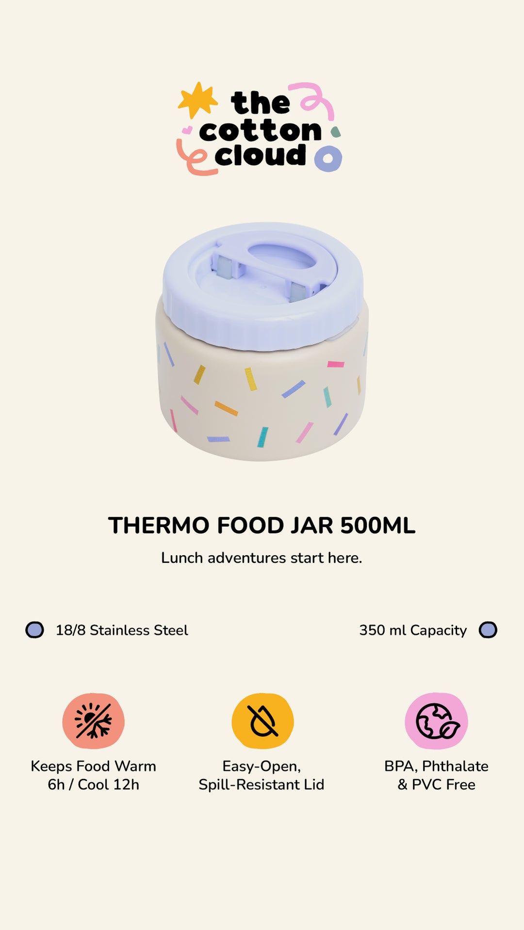 <tc>Stainless Steel Thermo Food Jar 350ml DANCING HEARTS</tc>