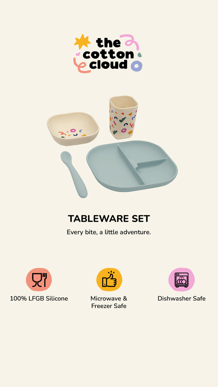 <tc>Silicone Tableware Set TINY BITS TANGERINE</tc>