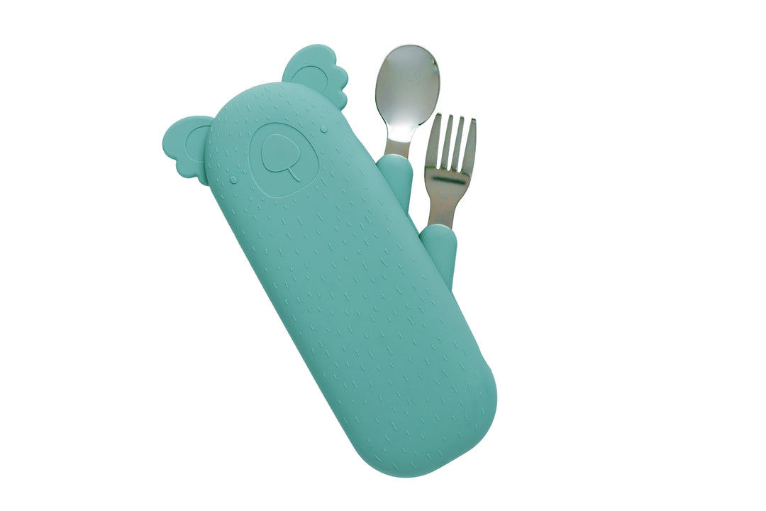 Zoe the Koala Besteckset mit Silikonhülle Sea Green