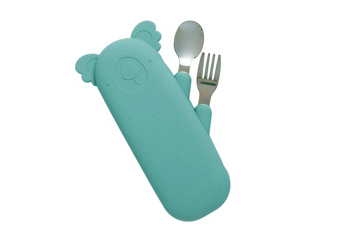 Zoe the Koala Besteckset mit Silikonhülle Sea Green
