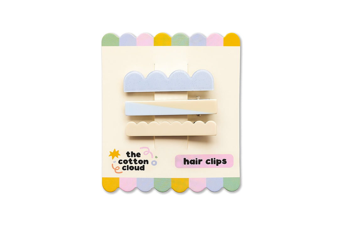Pinces à cheveux lot de 3 coton