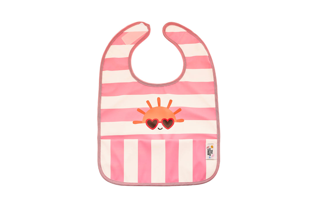 Kurzärmliges Kinder-Lätzchen, wasserabweisend, mit Auffangtasche – ideal zum Essen und Basteln