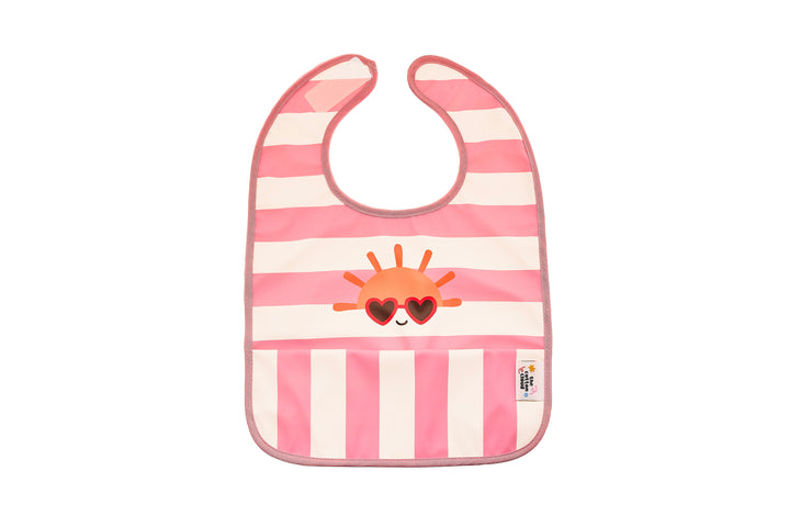 Kurzärmliges Kinder-Lätzchen, wasserabweisend, mit Auffangtasche – ideal zum Essen und Basteln