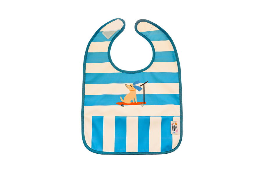 Kurzärmliges Kinder-Lätzchen, wasserabweisend, mit Auffangtasche – ideal zum Essen und Basteln