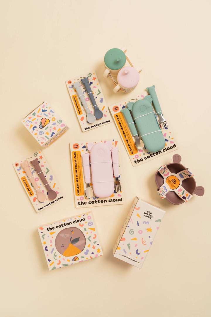 <tc>Cubiertos de acero inox con funda de silicona ZOE KOALA</tc>