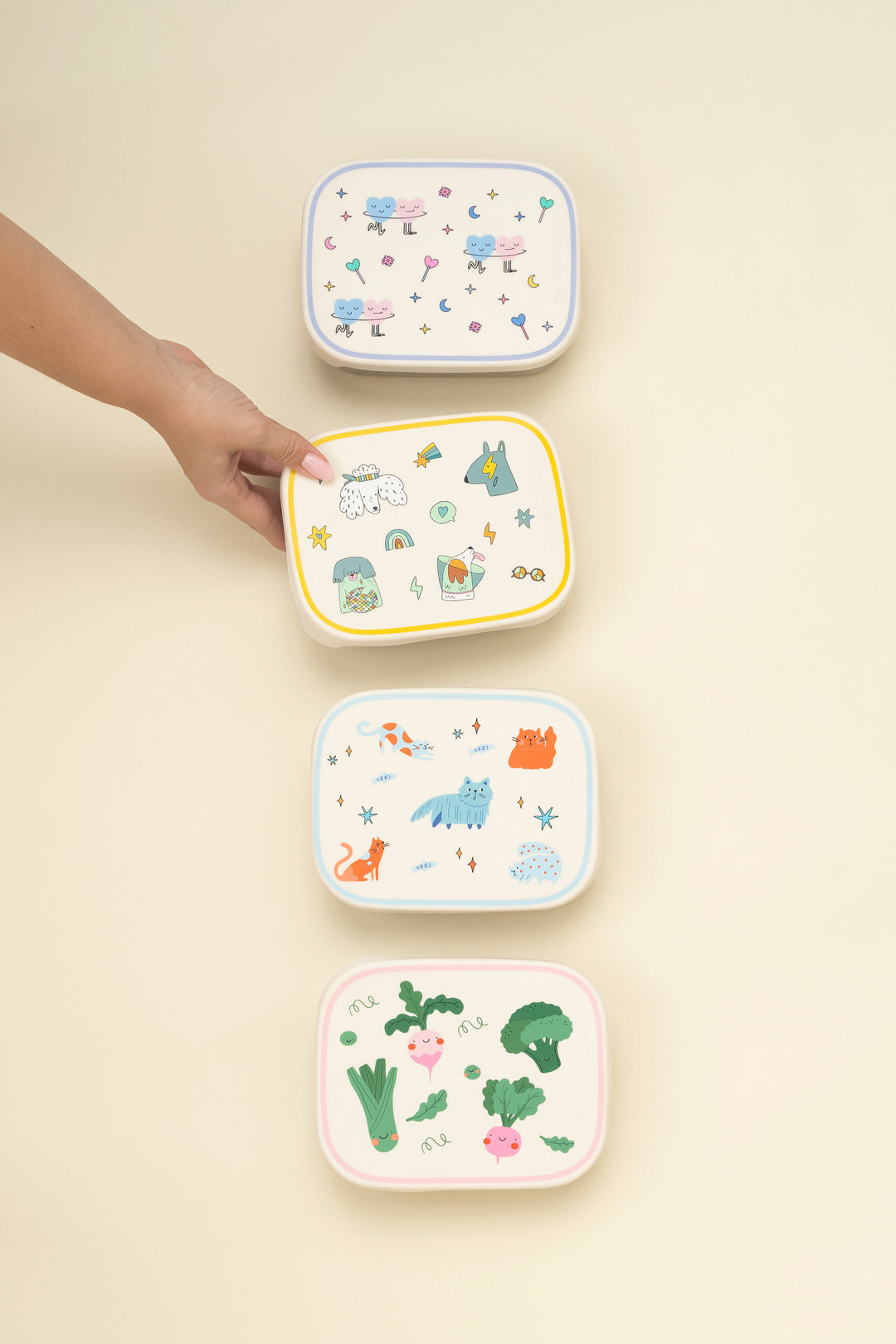 <tc>Stainless steel lunchbox with removable compartments VEGGIE PALS</tc>