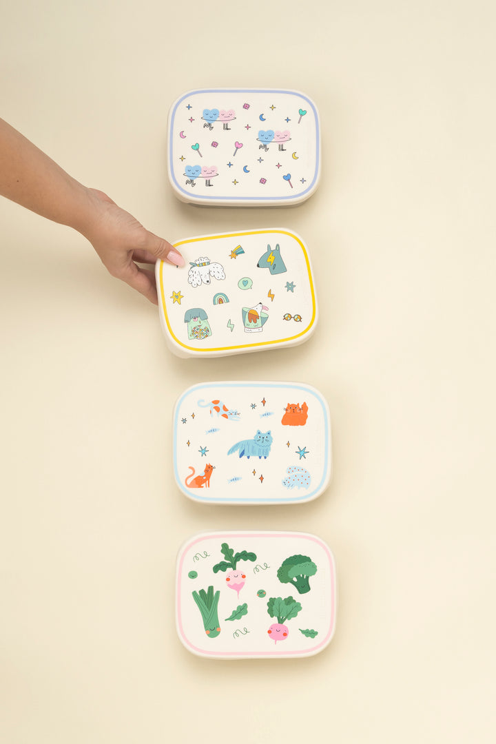 <tc>Stainless steel lunchbox with removable compartments VEGGIE PALS</tc>
