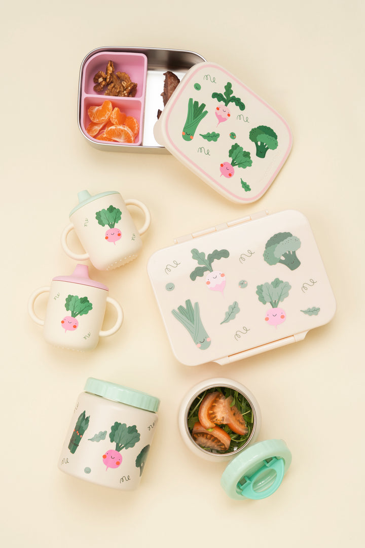 <tc>Stainless steel lunchbox with removable compartments VEGGIE PALS</tc>