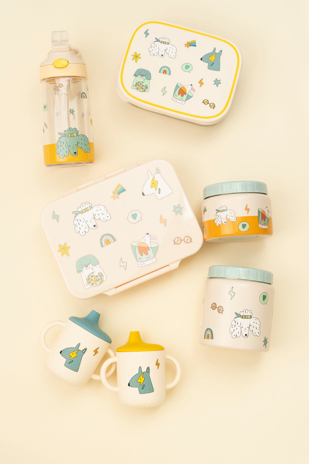 <tc>Stainless steel lunchbox with removable compartments FUNKY DOGS</tc>