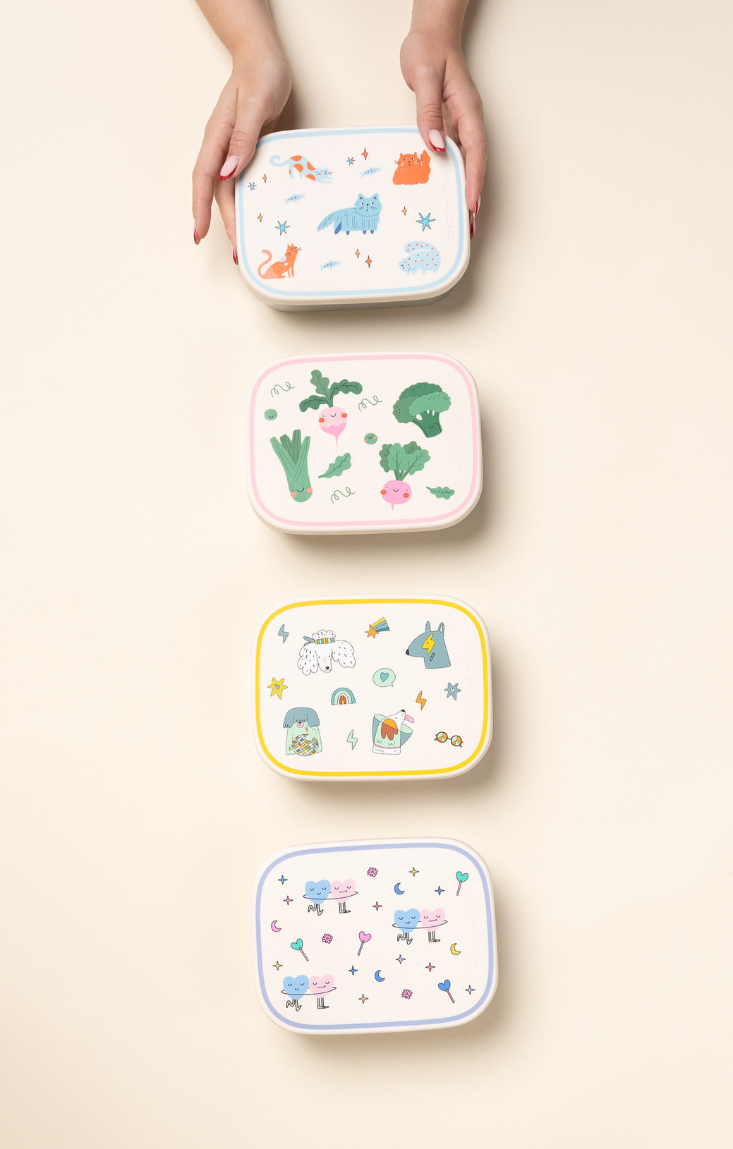 <tc>Stainless steel lunchbox with removable compartments VEGGIE PALS</tc>