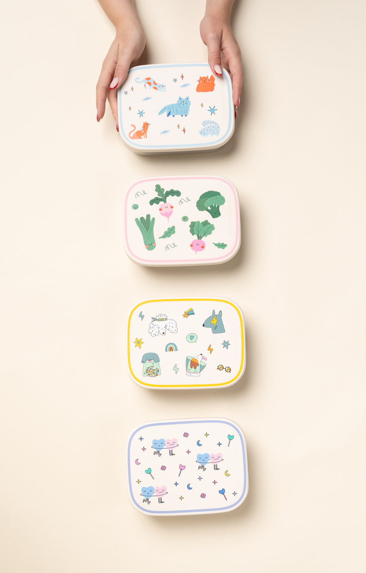 <tc>Stainless steel lunchbox with removable compartments VEGGIE PALS</tc>