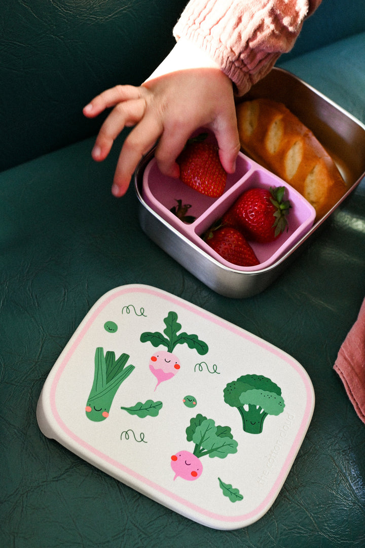 <tc>Stainless steel lunchbox with removable compartments VEGGIE PALS</tc>