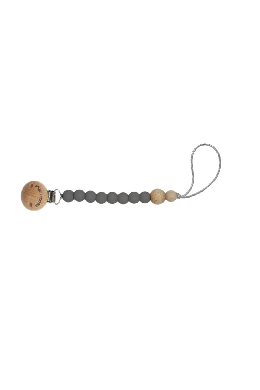 Schnullerkette Round aus Silikon Charcoal - the cotton cloud